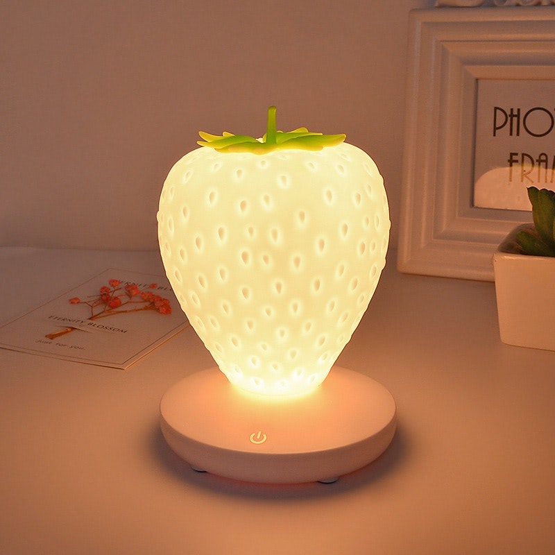 Kawaii Strawberry Night Light cute lamp lamp rubber silicone