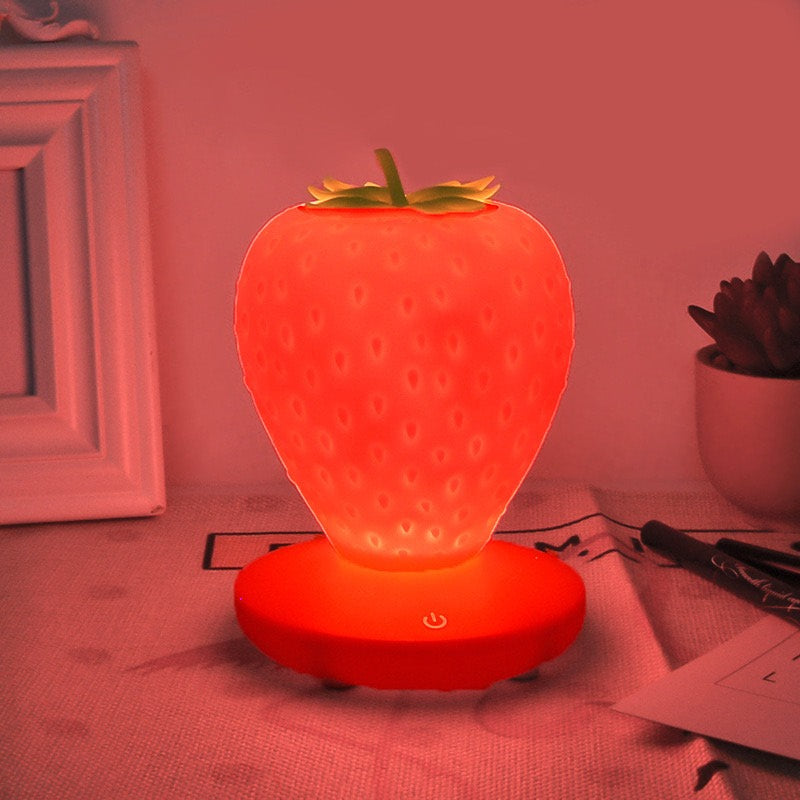 Kawaii Strawberry Night Light cute lamp lamp rubber silicone