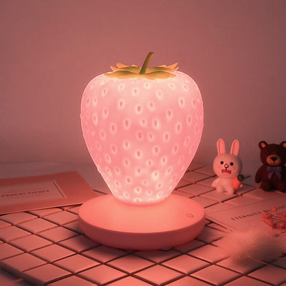 Kawaii Strawberry Night Light cute lamp lamp rubber silicone