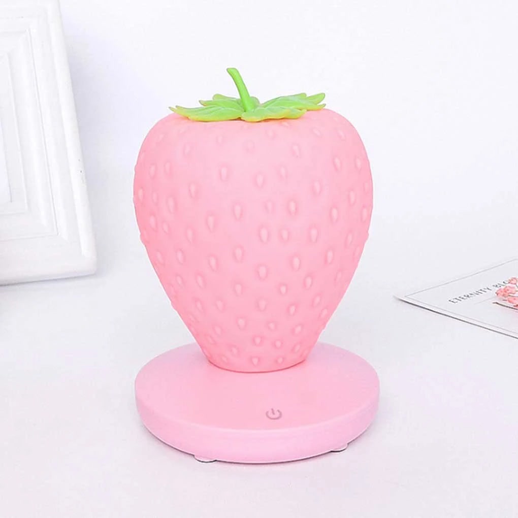 Kawaii Strawberry Night Light cute lamp lamp rubber silicone