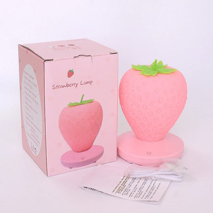 Kawaii Strawberry Night Light cute lamp lamp rubber silicone