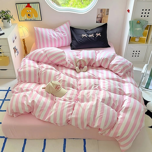 Kawaii Striped Bedding Set