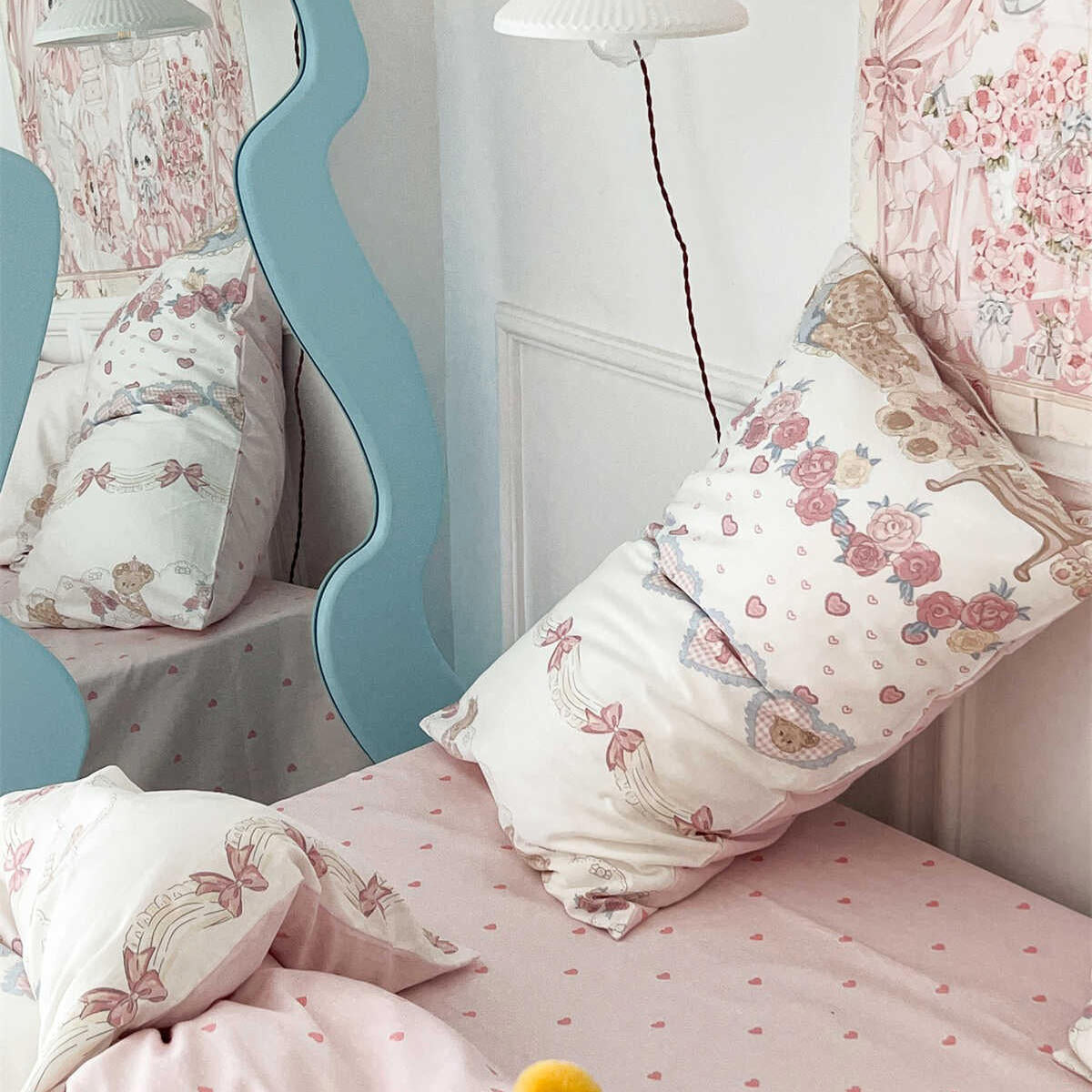 Kawaii Teddy Tea Party Bedding Set