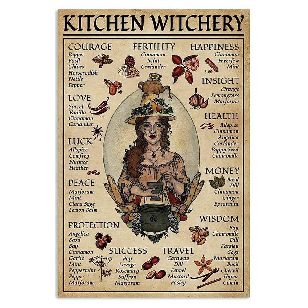 Kitchen Witchery 2.0 Vintage Poster retro SUB CATEGORY_Posters witch witchcore witchcraft witchy