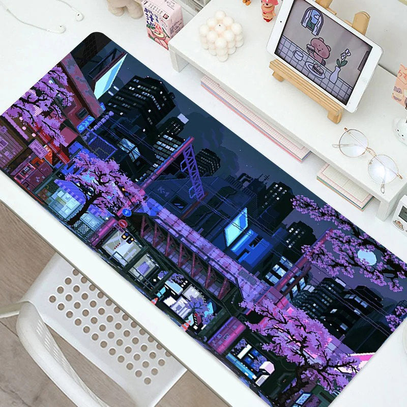 Night Cities Aesthetic Large Mouse Pad ergonomic pad keyboard pad mouse pad