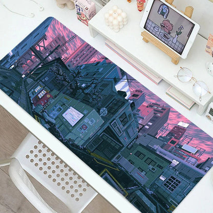 Night Cities Aesthetic Large Mouse Pad ergonomic pad keyboard pad mouse pad