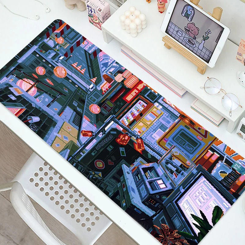 Night Cities Aesthetic Large Mouse Pad ergonomic pad keyboard pad mouse pad