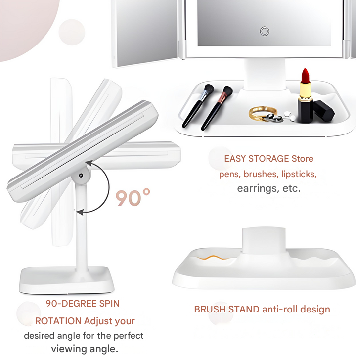 Miroir de coiffeuse éclairé