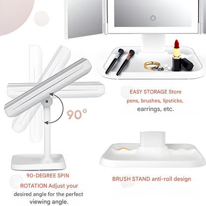 Miroir de coiffeuse éclairé