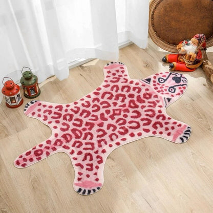 Pink Leopard Furry Accent Rug SUB CATEGORY_Rugs