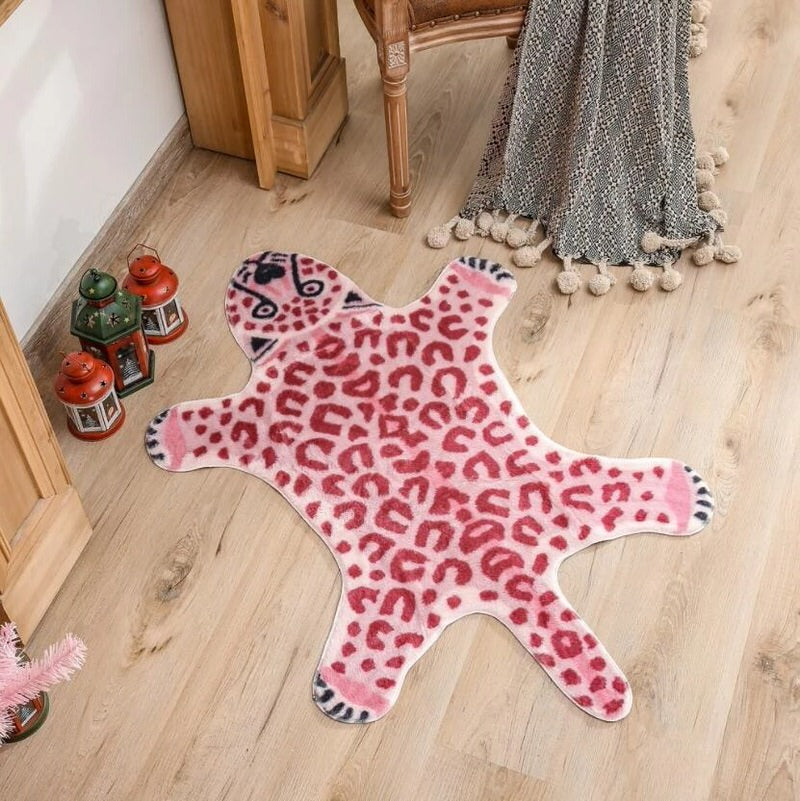 Pink Leopard Furry Accent Rug SUB CATEGORY_Rugs