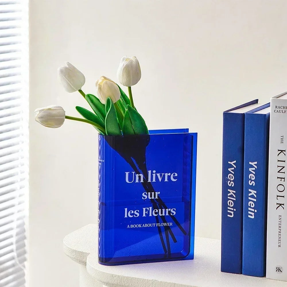 Book Shaped Colored Acrylic Flower Vase