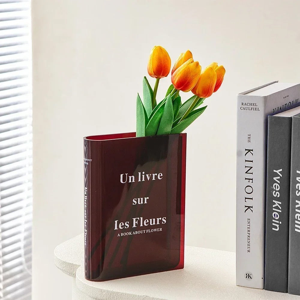 Book Shaped Colored Acrylic Flower Vase