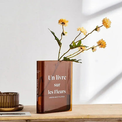 Book Shaped Colored Acrylic Flower Vase