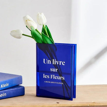 Book Shaped Colored Acrylic Flower Vase