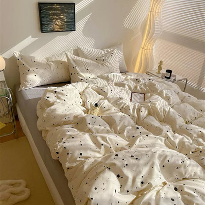 Set di biancheria da letto schizzato beige chiaro