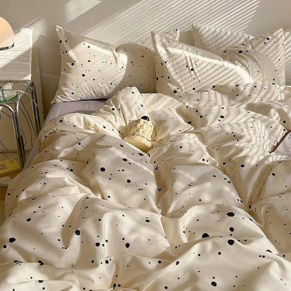 Light Beige Splattered Bedding Set