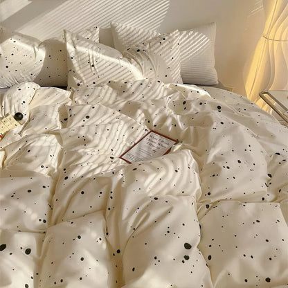 Light Beige Splattered Bedding Set