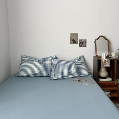 Hellblaues Gingham-Bettwäscheset