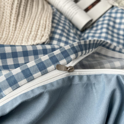 Hellblaues Gingham-Bettwäscheset