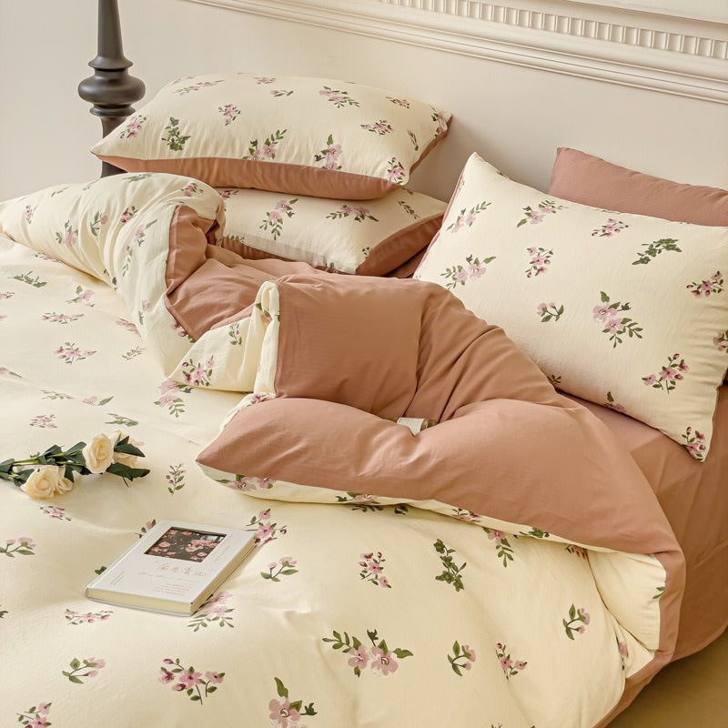 Springtime Flowers Print Bedding Set bed sheet bedsheets coquette cottagecore