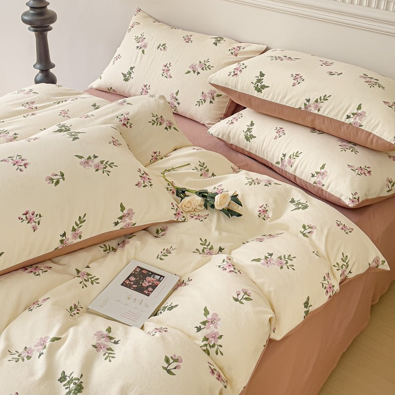 Springtime Flowers Print Bedding Set bed sheet bedsheets coquette cottagecore