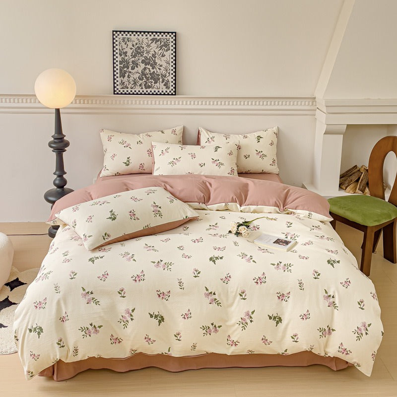 Springtime Flowers Print Bedding Set bed sheet bedsheets coquette cottagecore