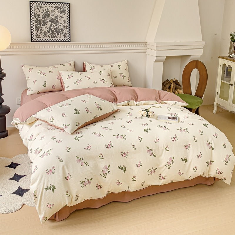 Springtime Flowers Print Bedding Set bed sheet bedsheets coquette cottagecore