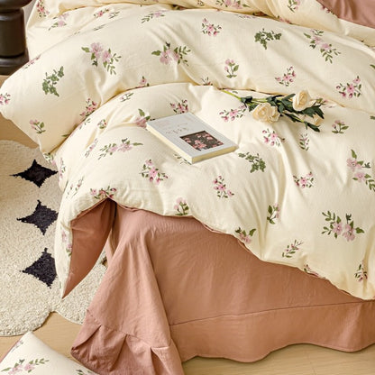 Springtime Flowers Print Bedding Set bed sheet bedsheets coquette cottagecore