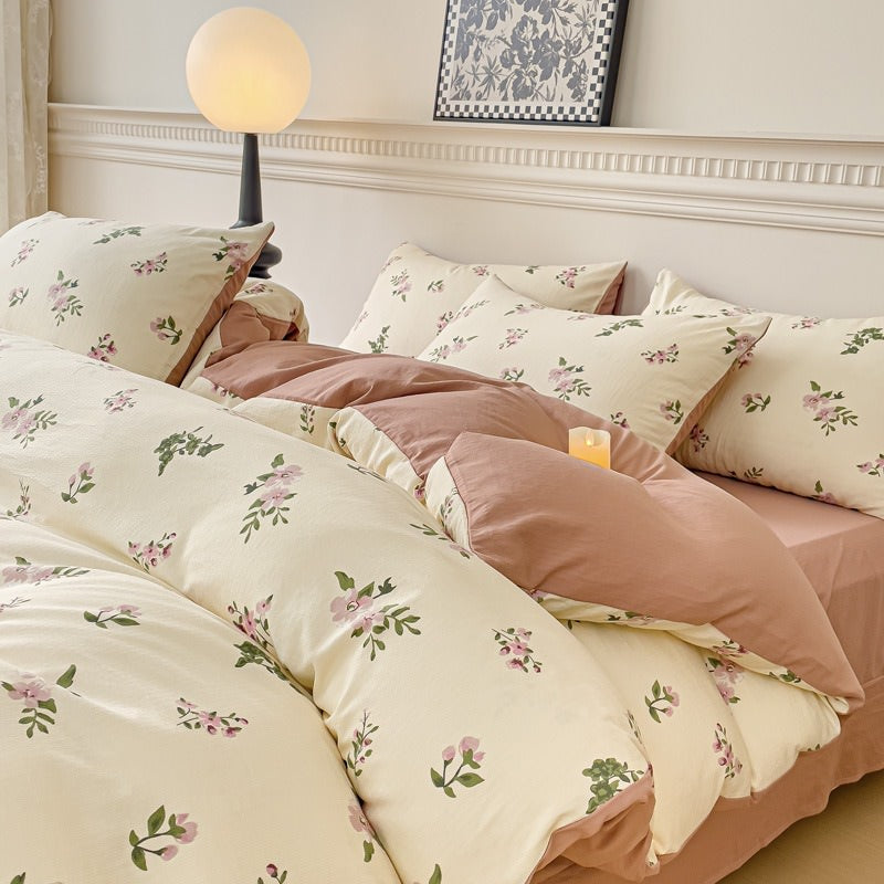 Springtime Flowers Print Bedding Set bed sheet bedsheets coquette cottagecore