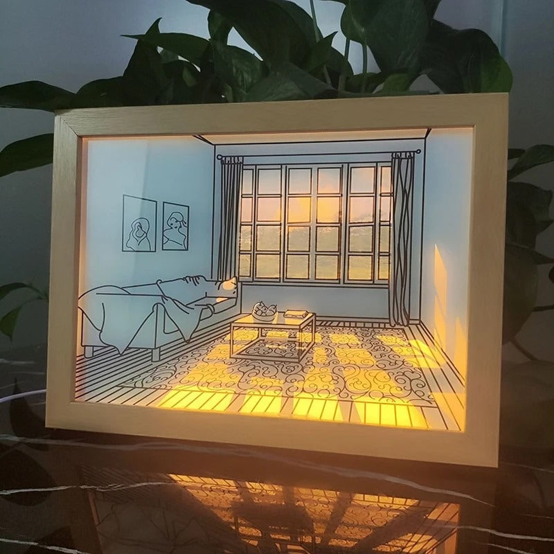 Light Painting Shadow Box Picture Frame photo frame