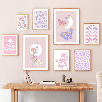 Light Purple Butterflies Canvas Posters butterflies pastel