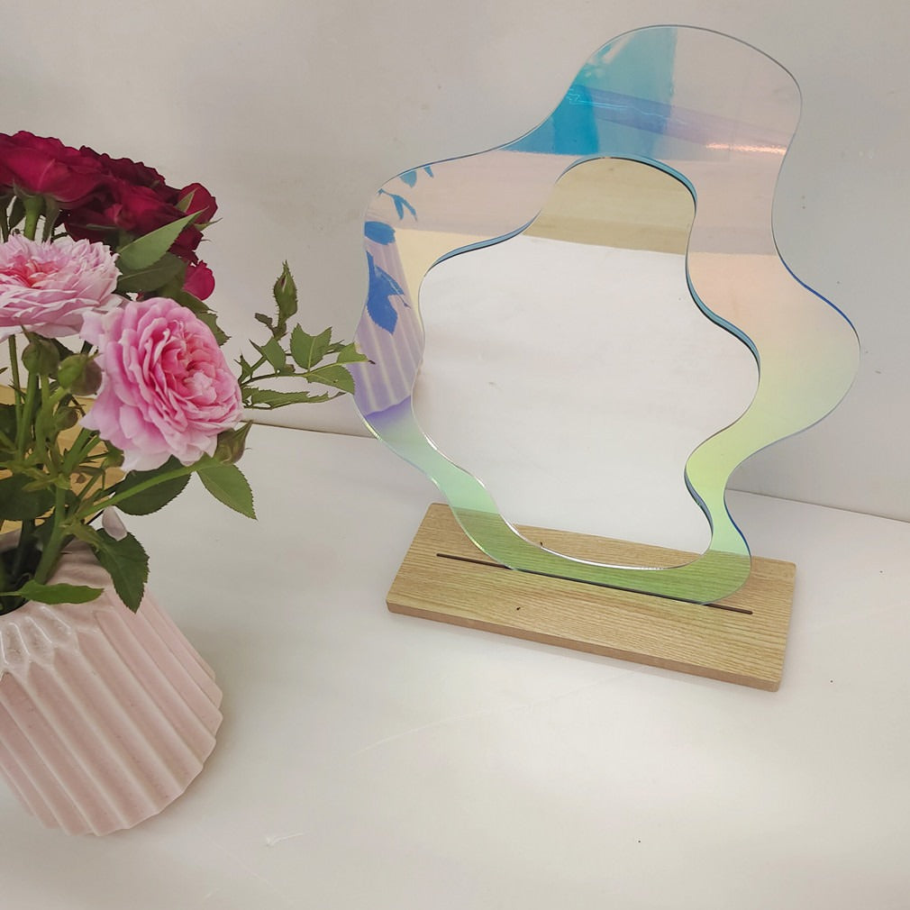 Specular Acrylic Blob Mirror AESTHETIC_Danish Pastel AESTHETIC_Soft Girl blob blob mirror holographic irregular rainbow specular SUB CATEGORY_Mirrors table mirror