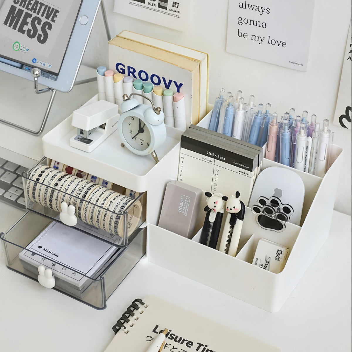 Petit organiseur de bureau Kawaii avec tiroirs