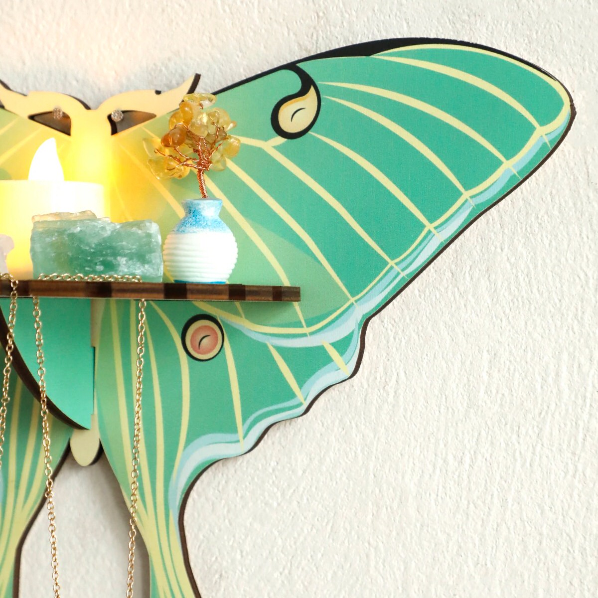 Luna Moth Wall Display Shelf