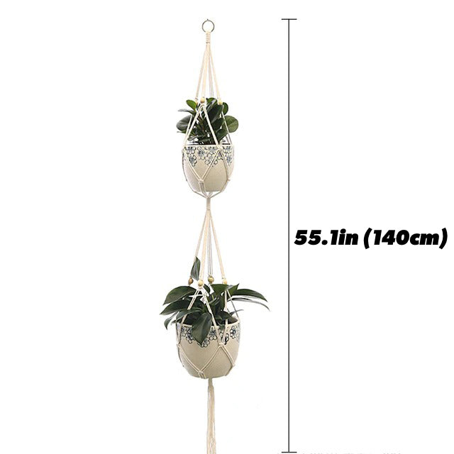 Macrame Plant Hanger AESTHETIC_Boho AESTHETIC_Cottagecore AESTHETIC_Soft Girl macrame hanging pot hanger SUB CATEGORY_Wall Decor