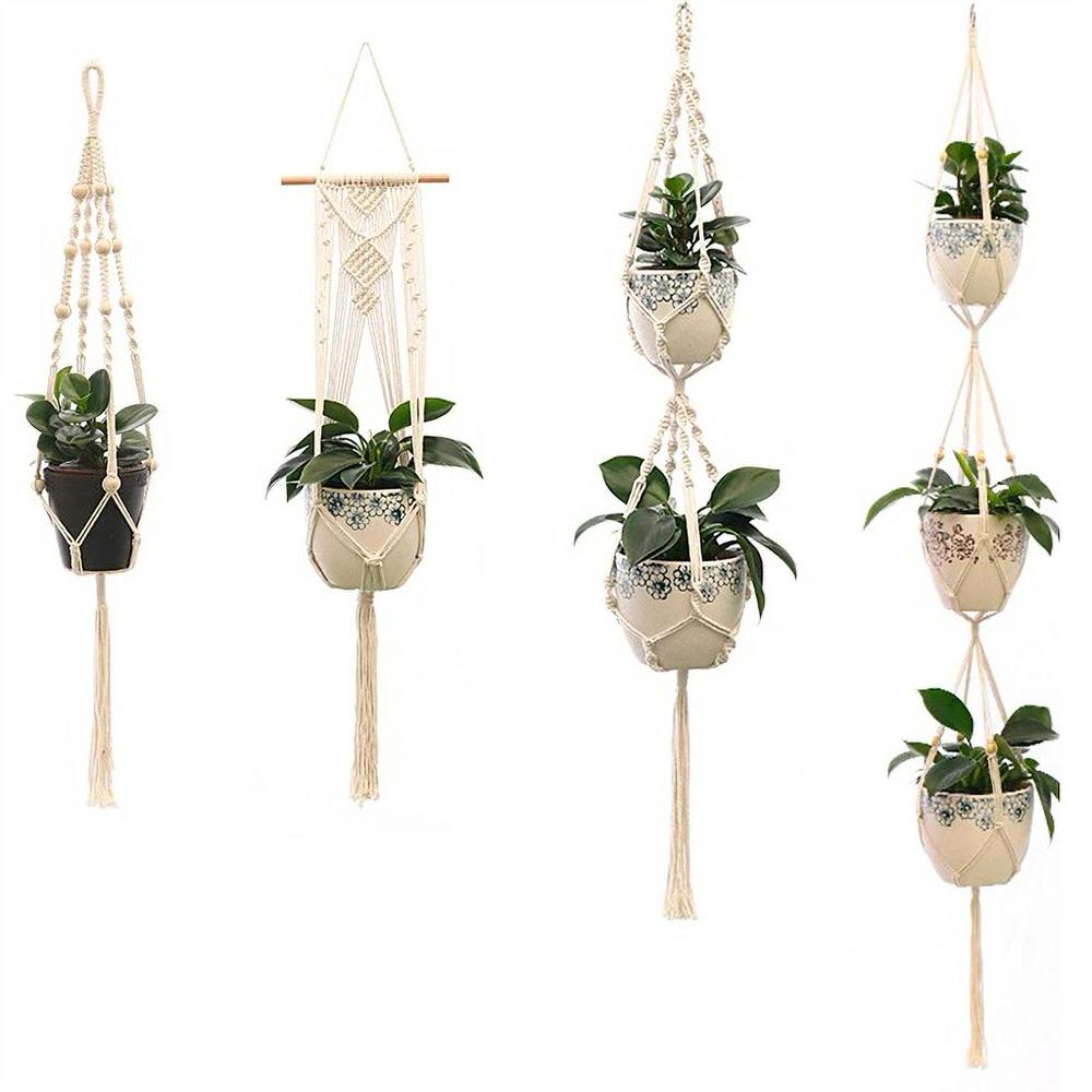 Macrame Plant Hanger AESTHETIC_Boho AESTHETIC_Cottagecore AESTHETIC_Soft Girl macrame hanging pot hanger SUB CATEGORY_Wall Decor