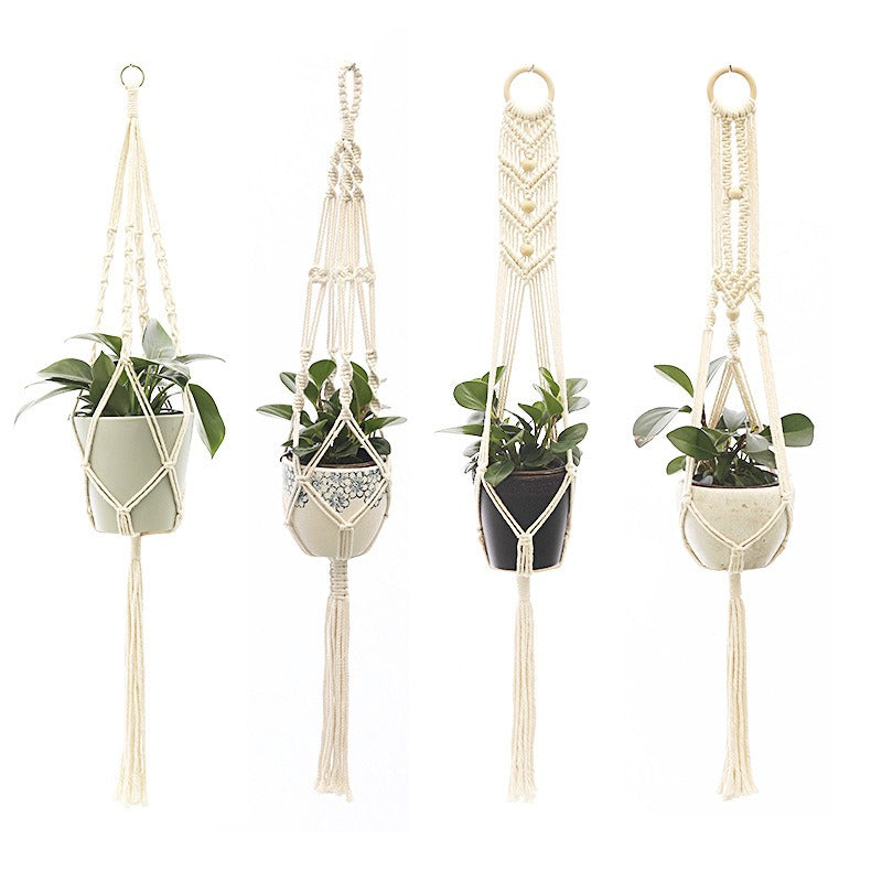 Macrame Plant Hanger AESTHETIC_Boho AESTHETIC_Cottagecore AESTHETIC_Soft Girl macrame hanging pot hanger SUB CATEGORY_Wall Decor