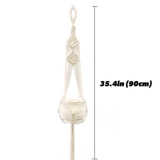 Macrame Plant Hanger AESTHETIC_Boho AESTHETIC_Cottagecore AESTHETIC_Soft Girl macrame hanging pot hanger SUB CATEGORY_Wall Decor