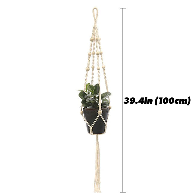 Macrame Plant Hanger AESTHETIC_Boho AESTHETIC_Cottagecore AESTHETIC_Soft Girl macrame hanging pot hanger SUB CATEGORY_Wall Decor