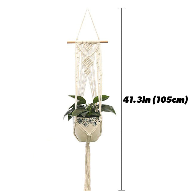 Macrame Plant Hanger AESTHETIC_Boho AESTHETIC_Cottagecore AESTHETIC_Soft Girl macrame hanging pot hanger SUB CATEGORY_Wall Decor