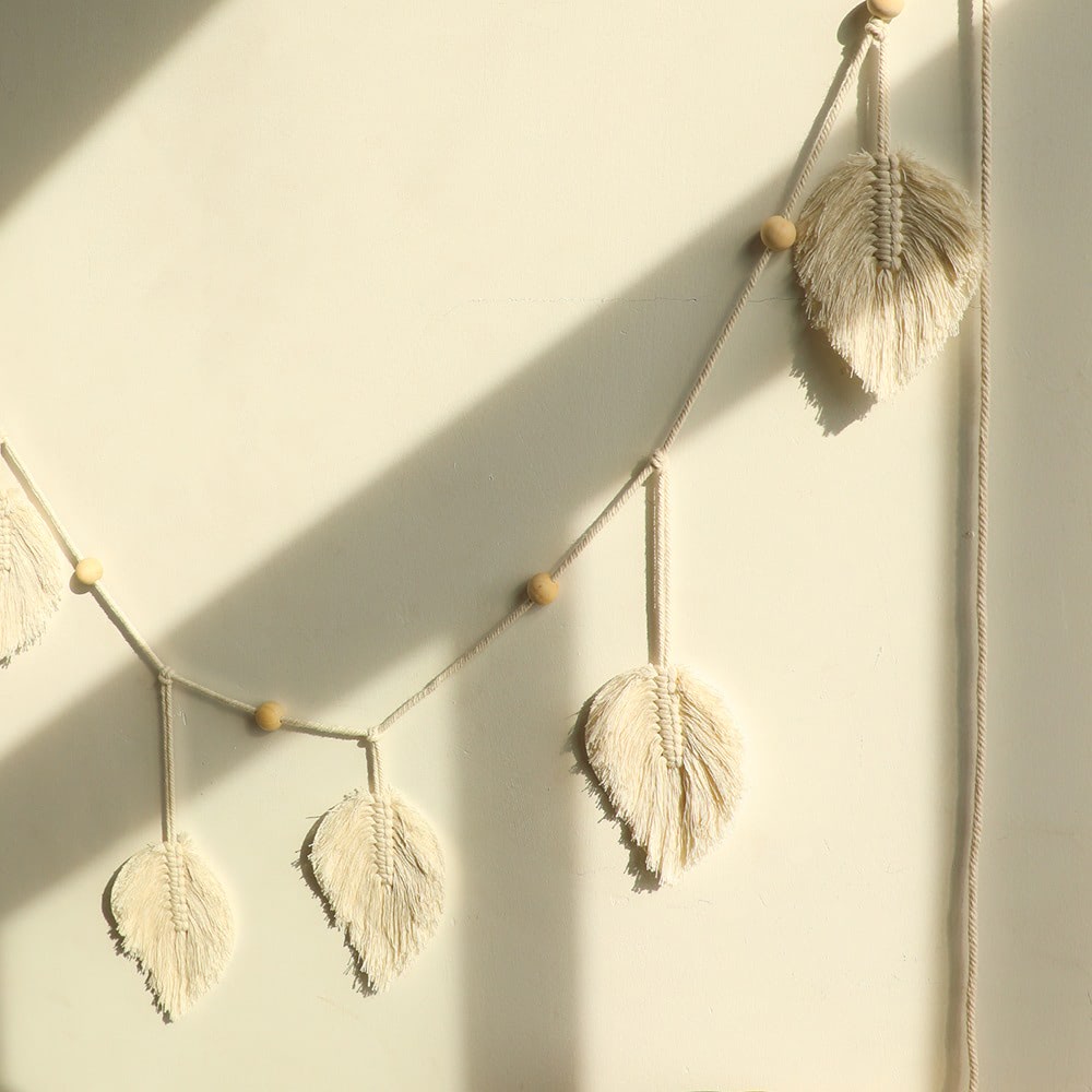 Macrame Leaf Tassels Wall Hanging Decor AESTHETIC_Boho macrame hanging macrame tapestry SUB CATEGORY_Wall Decor