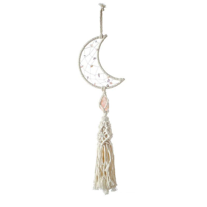 Moon Crystal Macrame Dreamcatcher AESTHETIC_Boho macrame hanging SUB CATEGORY_Wall Decor