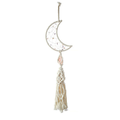 Moon Crystal Macrame Dreamcatcher AESTHETIC_Boho macrame hanging SUB CATEGORY_Wall Decor