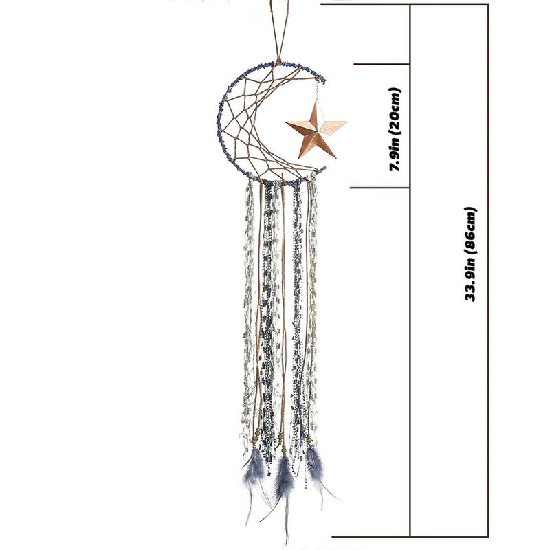 Blue Moon Dreamcatcher AESTHETIC_Fairycore AESTHETIC_Witchcore macrame hanging SUB CATEGORY_Wall Decor