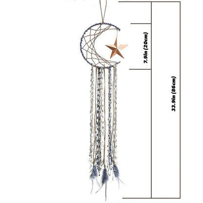 Blue Moon Dreamcatcher AESTHETIC_Fairycore AESTHETIC_Witchcore macrame hanging SUB CATEGORY_Wall Decor