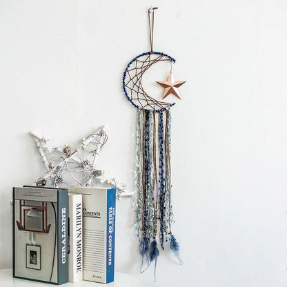 Blue Moon Dreamcatcher AESTHETIC_Fairycore AESTHETIC_Witchcore macrame hanging SUB CATEGORY_Wall Decor