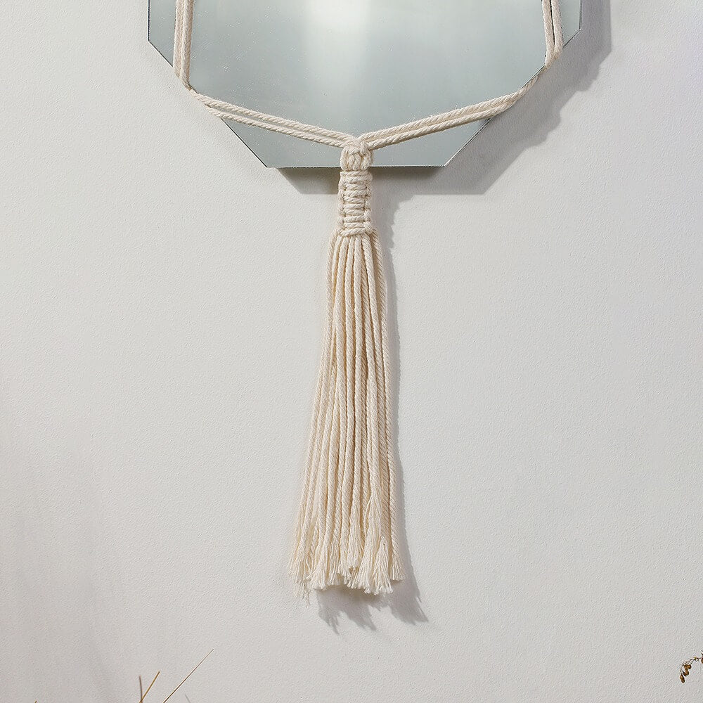 Macrame Wall Hanging Simple Mirror AESTHETIC_Boho SUB CATEGORY_Mirrors SUB CATEGORY_Wall Decor