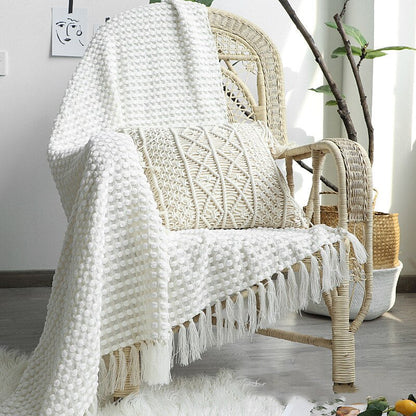 Arlo Knit Throw Blanket with Tassels