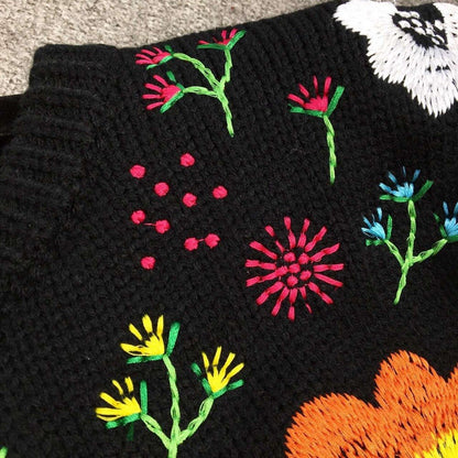 Embroidered Floral Sweater